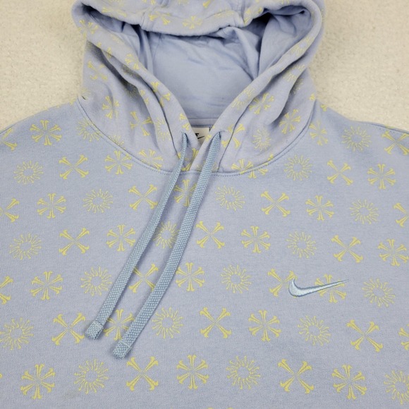 Nike Hoodie Mens XL Purple Yellow Embroidered Swoosh FJ1635-479 All Over Print - Picture 3 of 12